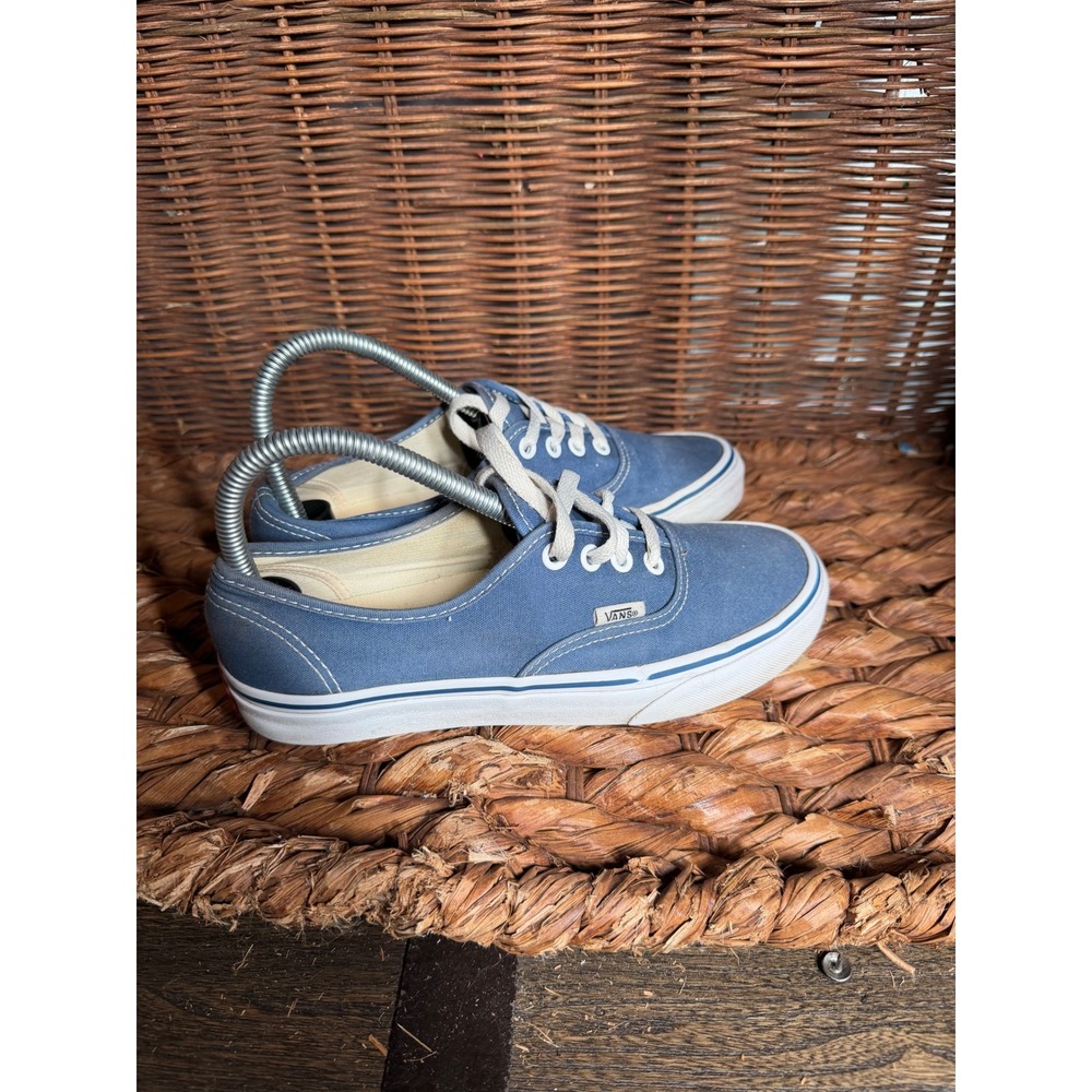 Vans Authentic Blue‎ Canvas Low Top Lace Up Skate Shoes Womens